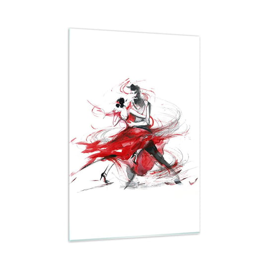 Obraz na szkle - Tango - rytm namiętności - 80x120cm - Abstrakcja Taniec Tancerz - Nowoczesny szklany obraz na ścianę do salonu do sypialni ARTTOR ARTTOR