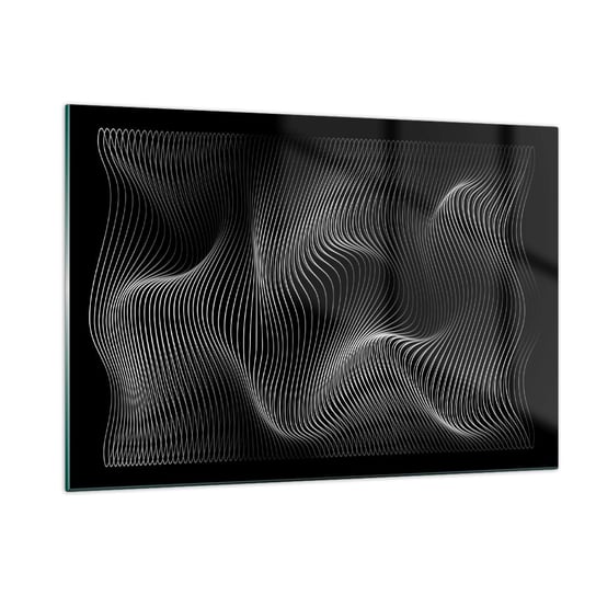 Obraz na szkle - Taniec światła w przestrzeni - 120x80cm - 3D Linie Nowoczesny - Nowoczesny szklany obraz na ścianę do salonu do sypialni ARTTOR ARTTOR