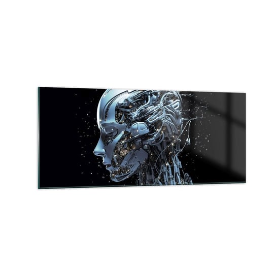 Obraz na szkle - Technologia jest kobietą - 120x50cm - Sztuczna Inteligencja Robot Przyszłość - Nowoczesny szklany obraz na ścianę do salonu do sypialni ARTTOR ARTTOR