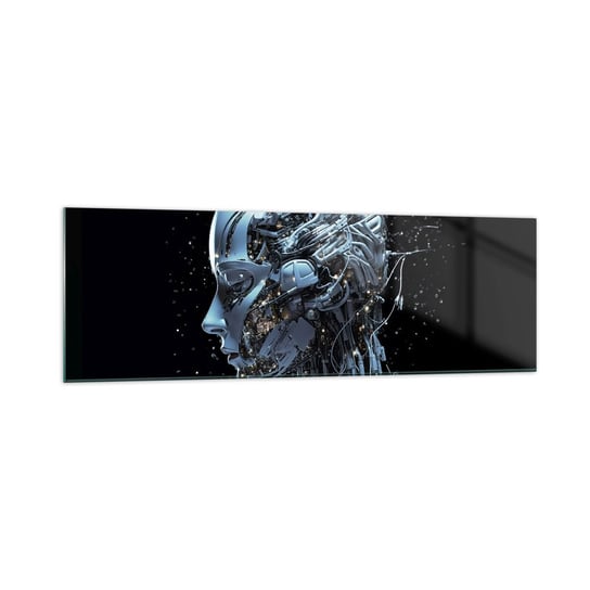 Obraz na szkle - Technologia jest kobietą - 160x50cm - Sztuczna Inteligencja Robot Przyszłość - Nowoczesny foto szklany obraz do salonu do sypialni ARTTOR ARTTOR