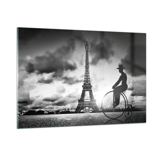 Obraz na szkle - Tęsknota do Belle Epoque - 120x80cm - Paryż Miasto Vintage - Nowoczesny szklany obraz na ścianę do salonu do sypialni ARTTOR ARTTOR