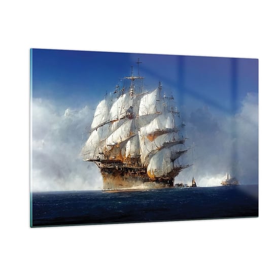 Obraz na szkle - The great glory! - 120x80cm - Ocean Żaglowiec Klasyczny - Nowoczesny szklany obraz na ścianę do salonu do sypialni ARTTOR ARTTOR
