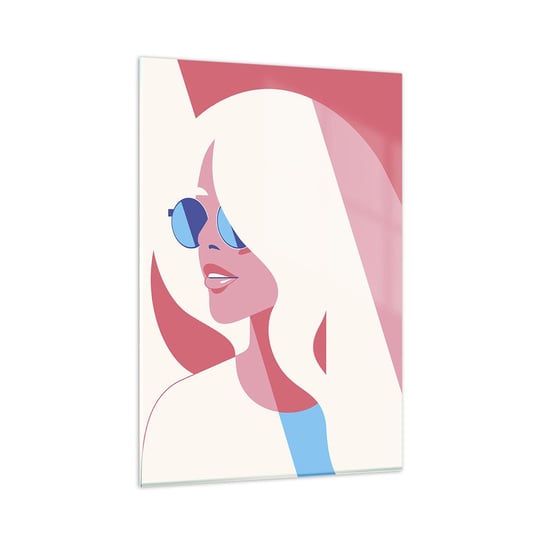 Obraz na szkle - To była blondynka… - 80x120cm - Kobieta Moda Minimalizm - Nowoczesny szklany obraz na ścianę do salonu do sypialni ARTTOR ARTTOR