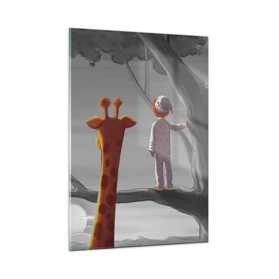 Obraz na szkle - To się naprawdę dzieje - 50x70cm - Żyrafa Dziecięcy Sen - Nowoczesny szklany obraz do salonu do sypialni ARTTOR ARTTOR