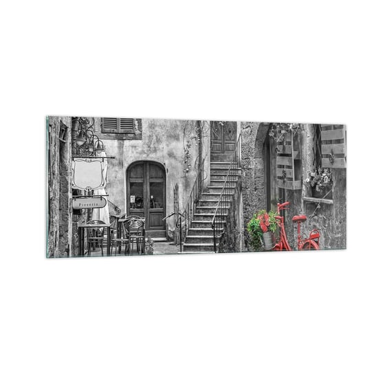 Obraz na szkle - Toskański zaułek - 100x40cm - Toskania Architektura Włochy - Nowoczesny foto szklany obraz do salonu do sypialni ARTTOR ARTTOR
