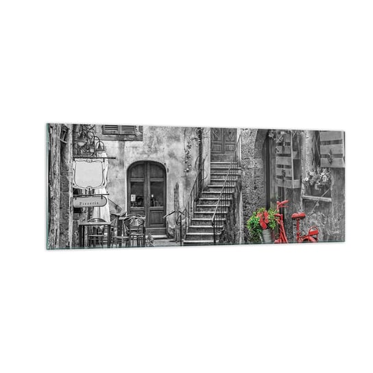 Obraz na szkle - Toskański zaułek - 140x50cm - Toskania Architektura Włochy - Nowoczesny szklany obraz do salonu do sypialni ARTTOR ARTTOR