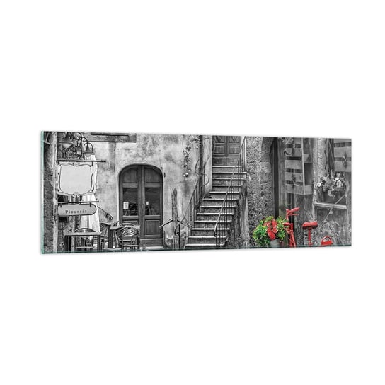 Obraz na szkle - Toskański zaułek - 90x30cm - Toskania Architektura Włochy - Nowoczesny szklany obraz do salonu do sypialni ARTTOR ARTTOR