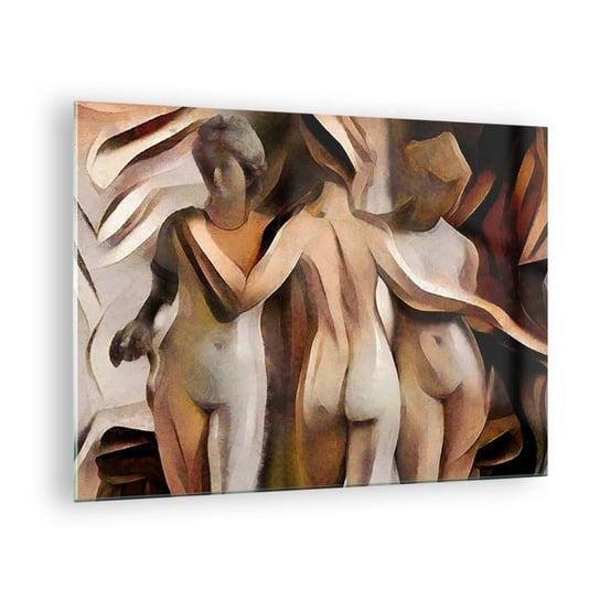 Obraz na szkle - Trzy Gracje 2.0 - 70x50cm - Kobieta Kubizm Sztuka - Nowoczesny szklany obraz do salonu do sypialni ARTTOR ARTTOR