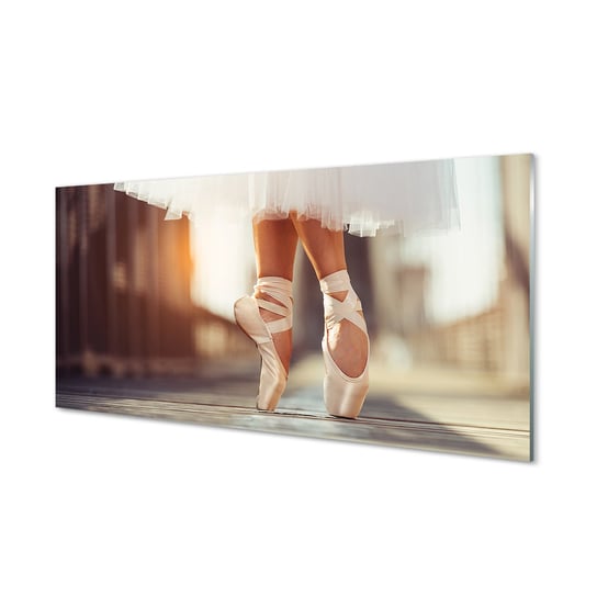 Obraz na szkle TULUP Białe baletki kobieta nogi, 100x50 cm Tulup