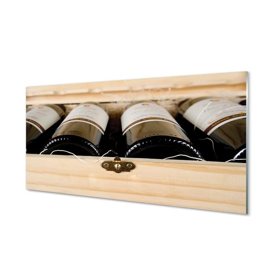 Obraz na szkle TULUP Butelki wina w pudełku, 100x50 cm cm Tulup