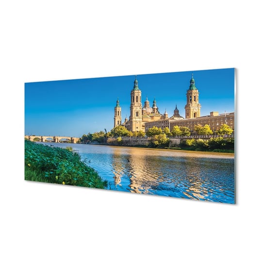 Obraz na szkle TULUP Hiszpania Katedra rzeka, 100x50 cm cm Tulup