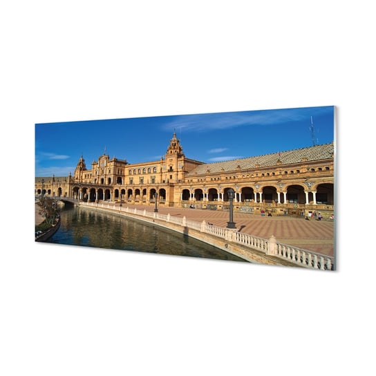 Obraz na szkle TULUP Hiszpania Stary rynek miasto, 125x50 cm Tulup