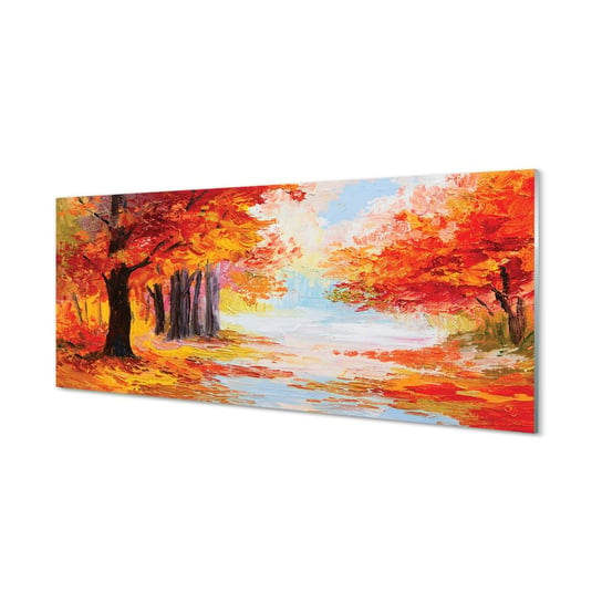 Obraz na szkle TULUP Jesień liście drzewa, 125x50 cm Tulup
