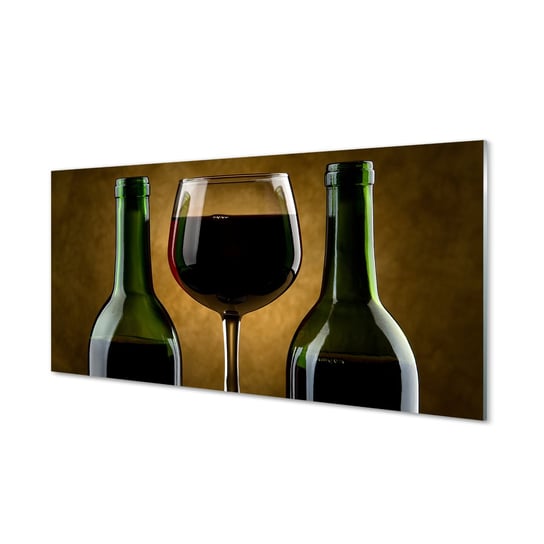 Obraz na szkle TULUP Kieliszek 2 butelki wina, 100x50 cm cm Tulup