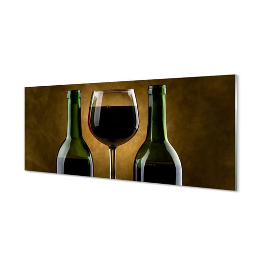 Obraz na szkle TULUP Kieliszek 2 butelki wina, 125x50 cm Tulup