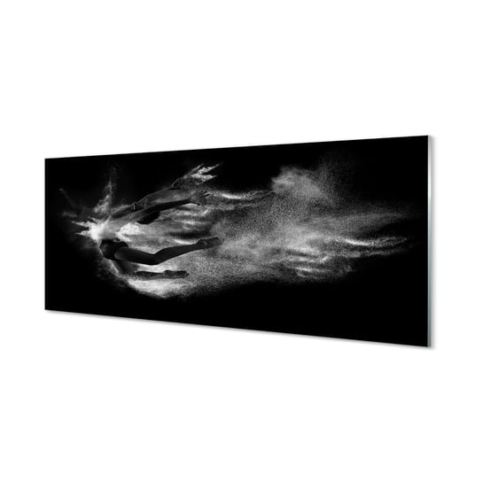 Obraz na szkle TULUP Kobieta balet dym szare tło, 125x50 cm Tulup