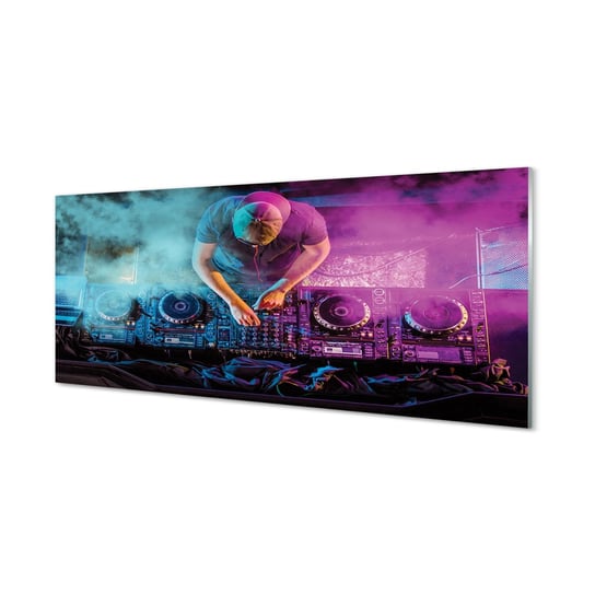 Obraz na szkle TULUP Konsol DJ kolorowe światła, 125x50 cm Tulup