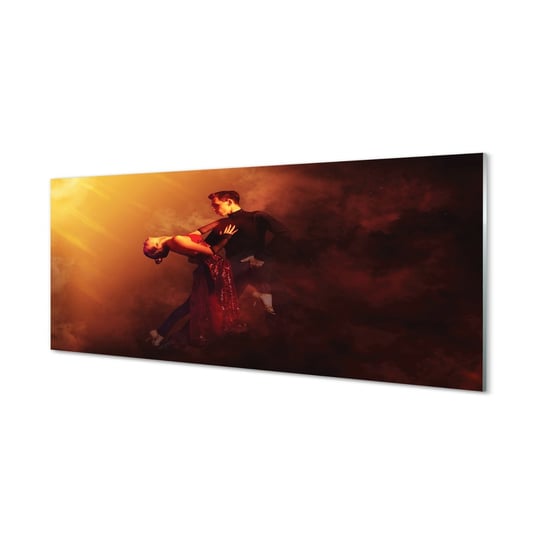 Obraz na szkle TULUP Ludzie taniec deszcz dym, 125x50 cm Tulup
