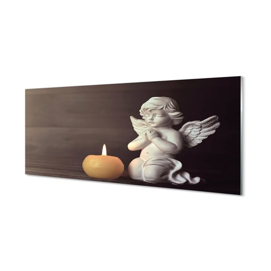 Obraz na szkle TULUP Modlitwa anioł świeczka, 125x50 cm Tulup