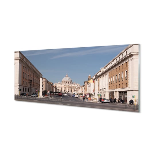 Obraz na szkle TULUP Rzym Katedra budynki ulice, 125x50 cm Tulup