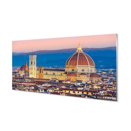 Obraz na szkle TULUP Włochy Katedra panorama noc, 100x50 cm Tulup
