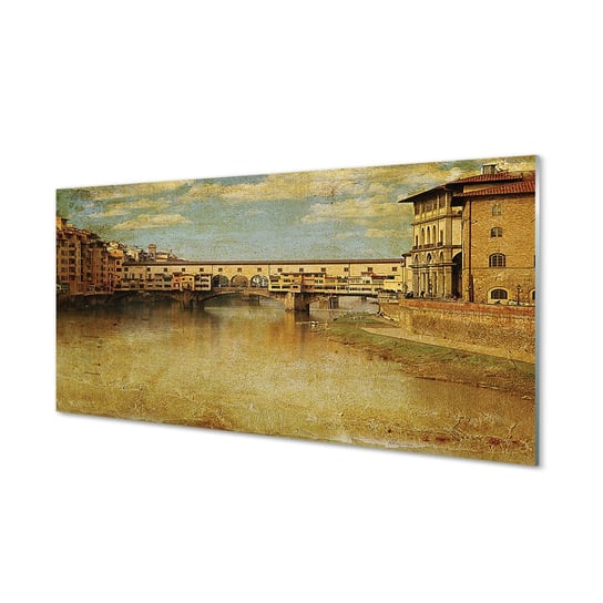Obraz na szkle TULUP Włochy Mosty rzeka budynki, 100x50 cm Tulup