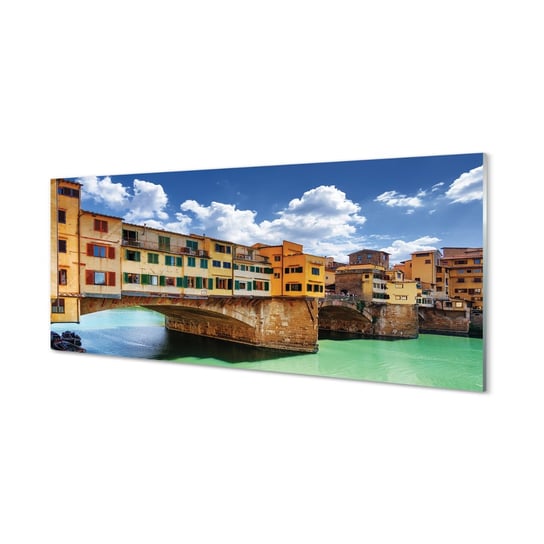 Obraz na szkle TULUP Włochy Mosty rzeka budynki, 125x50 cm Tulup
