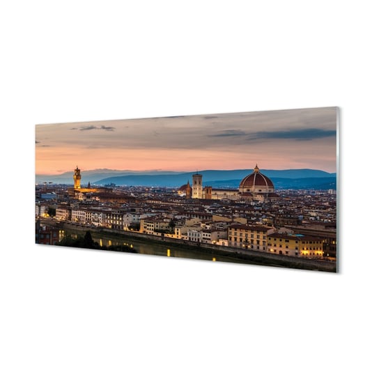 Obraz na szkle TULUP Włochy Panorama góry katedra, 125x50 cm Tulup