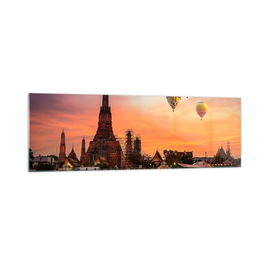 Obraz na szkle - Tutaj rodzą się baśnie - 160x50cm - Bangkok Świątynia Świtu Tajlandia - Nowoczesny foto szklany obraz do salonu do sypialni ARTTOR ARTTOR