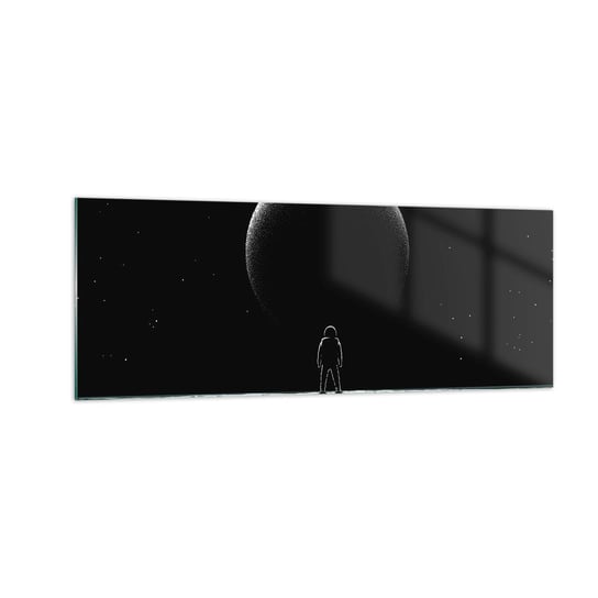 Obraz na szkle - Twarzą w twarz - 140x50cm - Kosmos Astronauta Planeta - Nowoczesny szklany obraz do salonu do sypialni ARTTOR ARTTOR