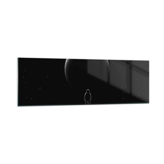 Obraz na szkle - Twarzą w twarz - 160x50cm - Kosmos Astronauta Planeta - Nowoczesny foto szklany obraz do salonu do sypialni ARTTOR ARTTOR