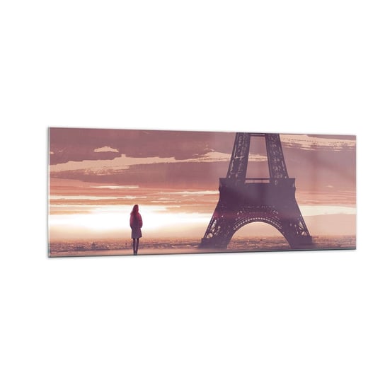 Obraz na szkle - Tylko one dwie - 140x50cm - Miasto Wieża Eiffla Paryż - Nowoczesny szklany obraz do salonu do sypialni ARTTOR ARTTOR