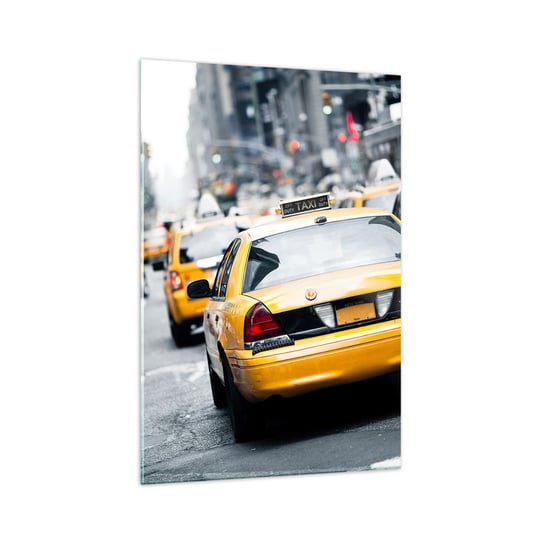 Obraz na szkle - Tylko w tym mieście - 70x100cm - Miasto Nowy Jork Taxi - Nowoczesny foto szklany obraz do salonu do sypialni ARTTOR ARTTOR