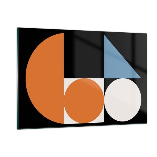 Obraz na szkle - Układ figurowy - 120x80cm - Abstrakcja Grafika Wzór Geometryczny - Nowoczesny szklany obraz na ścianę do salonu do sypialni ARTTOR ARTTOR