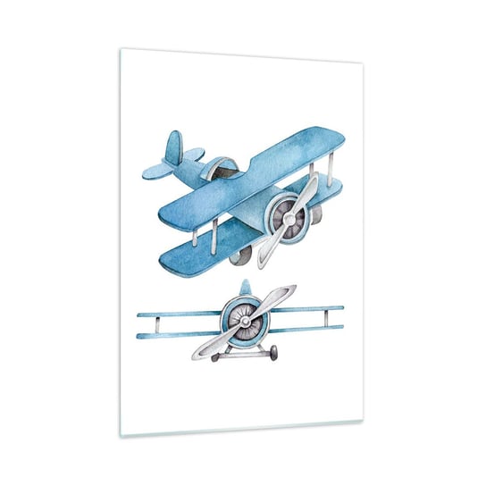 Obraz na szkle - Urodzony zwycięzca - 50x70cm - Retro Samoloty Dziecięce - Nowoczesny szklany obraz do salonu do sypialni ARTTOR ARTTOR