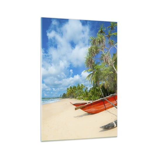 Obraz na szkle - Urok tropików - 70x100cm - Krajobraz Ocean Egzotyczna Plaża - Nowoczesny foto szklany obraz do salonu do sypialni ARTTOR ARTTOR