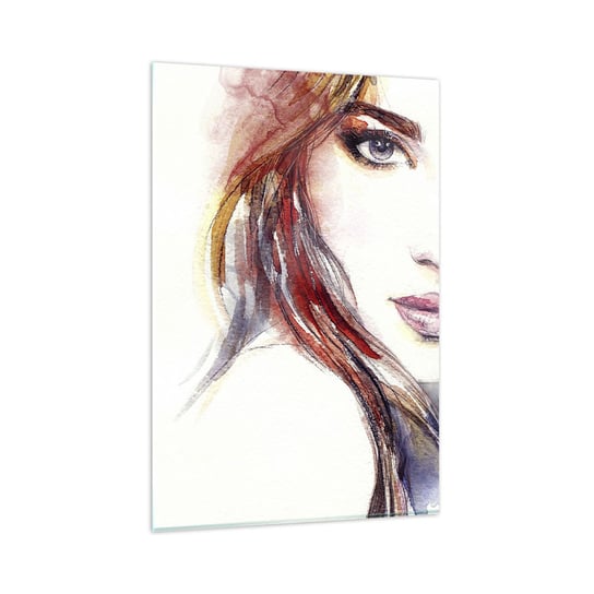Obraz na szkle - Vademecum - idź za mną - 80x120cm - Kobieta Portret Kobiety Piękna Twarz - Nowoczesny szklany obraz na ścianę do salonu do sypialni ARTTOR ARTTOR