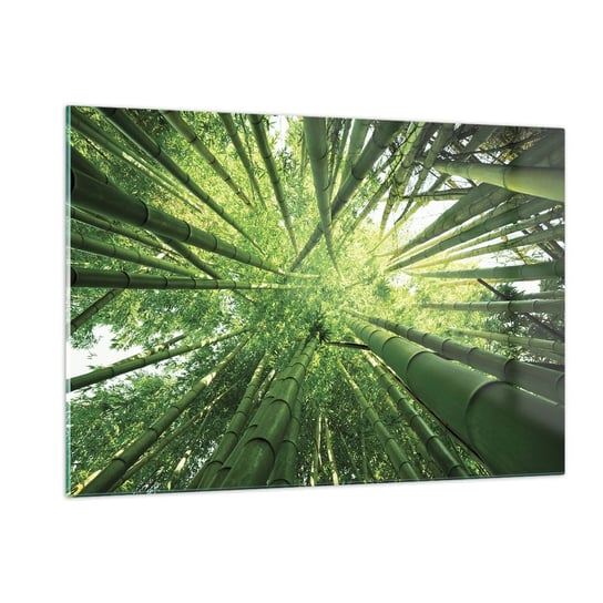Obraz na szkle - W bambusowym gaju - 120x80cm - Las Bambusowy Dżungla Bambus - Nowoczesny szklany obraz na ścianę do salonu do sypialni ARTTOR ARTTOR