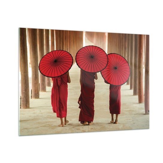 Obraz na szkle - W drodze do Czystej Krainy - 100x70cm - Azja Birma Kobiety - Nowoczesny foto szklany obraz do salonu do sypialni ARTTOR ARTTOR
