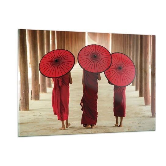 Obraz na szkle - W drodze do Czystej Krainy - 120x80cm - Azja Birma Kobiety - Nowoczesny szklany obraz na ścianę do salonu do sypialni ARTTOR ARTTOR