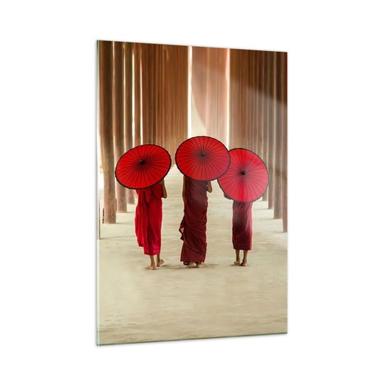 Obraz na szkle - W drodze do Czystej Krainy - 50x70cm - Azja Birma Kobiety - Nowoczesny szklany obraz do salonu do sypialni ARTTOR ARTTOR