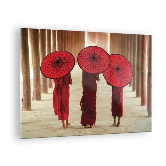 Obraz na szkle - W drodze do Czystej Krainy - 70x50cm - Azja Birma Kobiety - Nowoczesny szklany obraz do salonu do sypialni ARTTOR ARTTOR