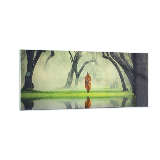 Obraz na szkle - W drodze do oświecenia - 100x40cm - Azja Mnich Buddyzm - Nowoczesny foto szklany obraz do salonu do sypialni ARTTOR ARTTOR