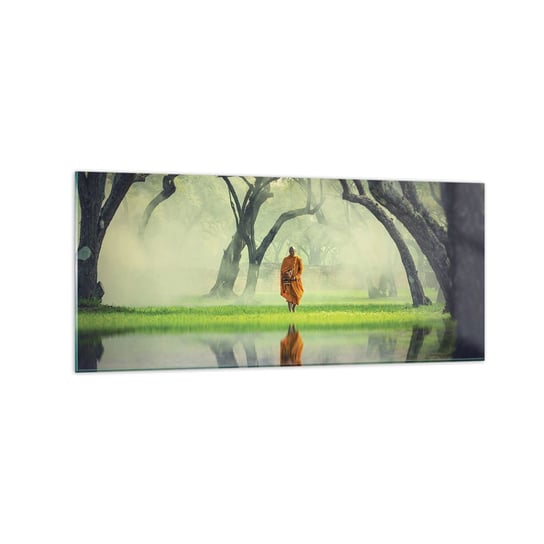Obraz na szkle - W drodze do oświecenia - 120x50cm - Azja Mnich Buddyzm - Nowoczesny szklany obraz na ścianę do salonu do sypialni ARTTOR ARTTOR