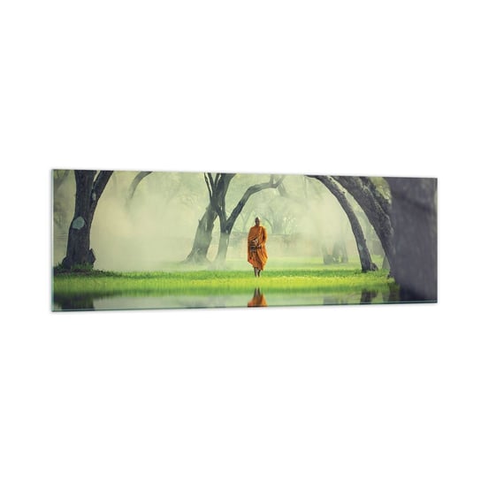 Obraz na szkle - W drodze do oświecenia - 160x50cm - Azja Mnich Buddyzm - Nowoczesny foto szklany obraz do salonu do sypialni ARTTOR ARTTOR