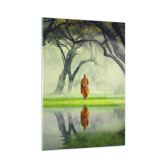 Obraz na szkle - W drodze do oświecenia - 50x70cm - Azja Mnich Buddyzm - Nowoczesny szklany obraz do salonu do sypialni ARTTOR ARTTOR