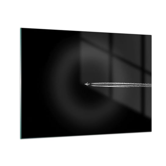 Obraz na szkle - W inny wymiar - 70x50cm - Samolot Podróż Prędkość - Nowoczesny szklany obraz do salonu do sypialni ARTTOR ARTTOR