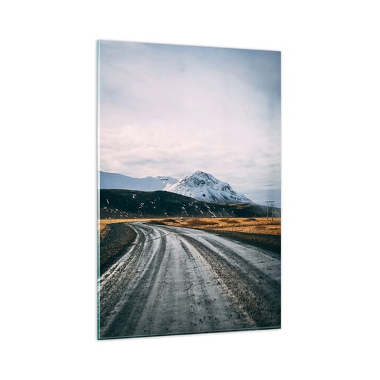 Obraz na szkle - W islandzkim klimacie - 80x120cm - Krajobraz Góry Islandia - Nowoczesny szklany obraz na ścianę do salonu do sypialni ARTTOR ARTTOR