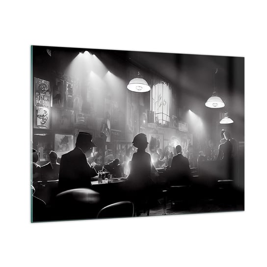 Obraz na szkle - W jazzowym klimacie - 100x70cm - Bar Retro Ludzie - Nowoczesny foto szklany obraz do salonu do sypialni ARTTOR ARTTOR