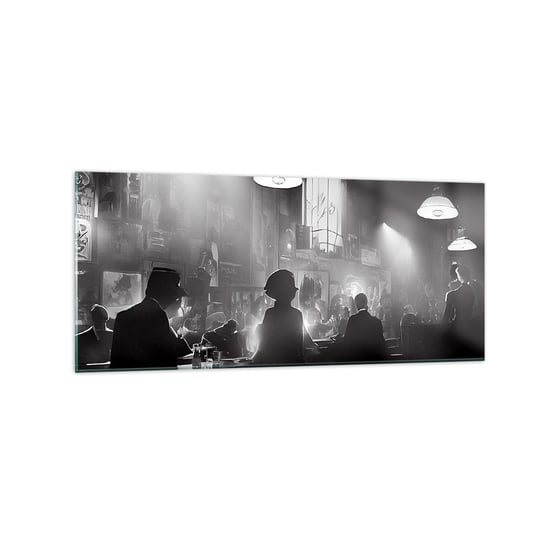 Obraz na szkle - W jazzowym klimacie - 120x50cm - Bar Retro Ludzie - Nowoczesny szklany obraz na ścianę do salonu do sypialni ARTTOR ARTTOR